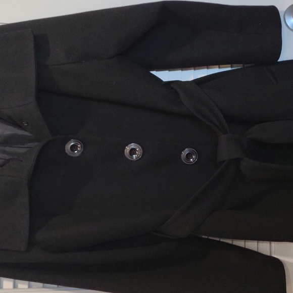 Attention Black Belted Overcoat Size XL - Picture 3 of 9